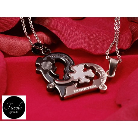Ciondolo CUORE Amore che si divide. San Valentino. Regalo