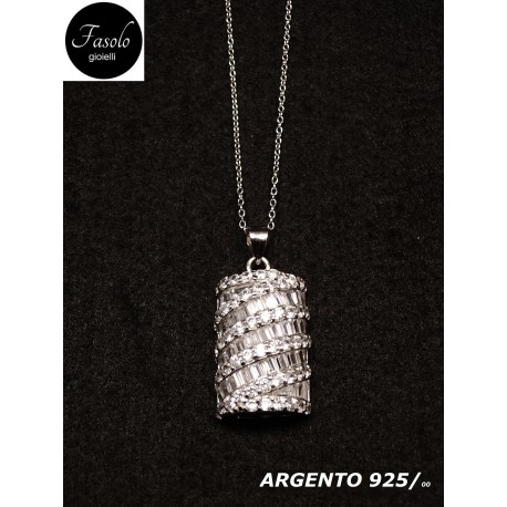 Ciondolo pavè zirconi bianchi