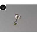 MONO ORECCHINO oro bianco con zircone verde