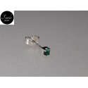 MONO ORECCHINO oro bianco con zircone verde