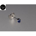 MONO ORECCHINO oro bianco con zircone blu