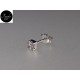 MONO ORECCHINI oro bianco zircone 3,5 mm bianco. Piercing Fasolo Gioielli Torino