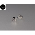 MONO ORECCHINI oro bianco zircone 3,5 mm bianco