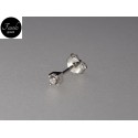MONO ORECCHINO oro bianco zircone 2,0 mm bianco