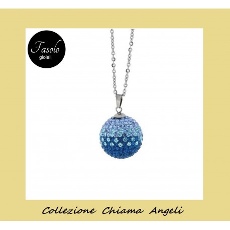 Collana Chiama Angeli strass sfumature blu. Vendita on line Manuel Zed