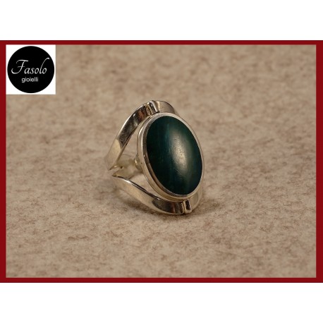 Anello MALACHITE e MADREPERLA NERA