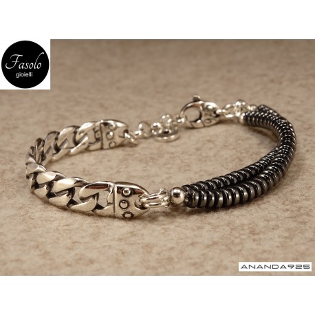 Bracciale in argento e ematite