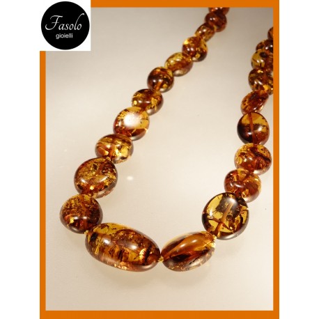 Collana Ambra Ovali 