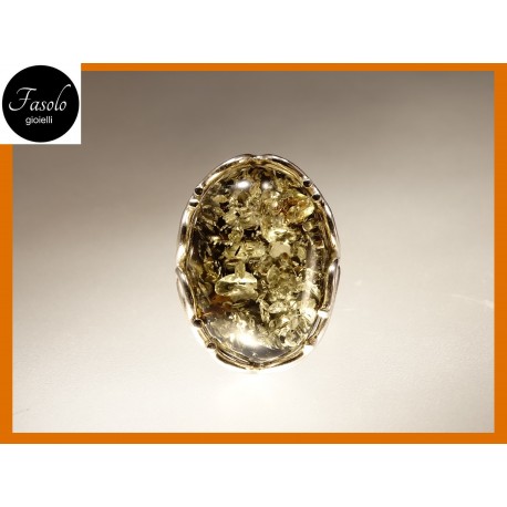 Anello Ambra Verde