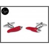 GEMELLI DA POLSO CORNETTO ROSSO