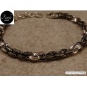 Bracciale in argento rodiato e brunito