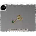 MONO ORECCHINO oro giallo con zircone verde